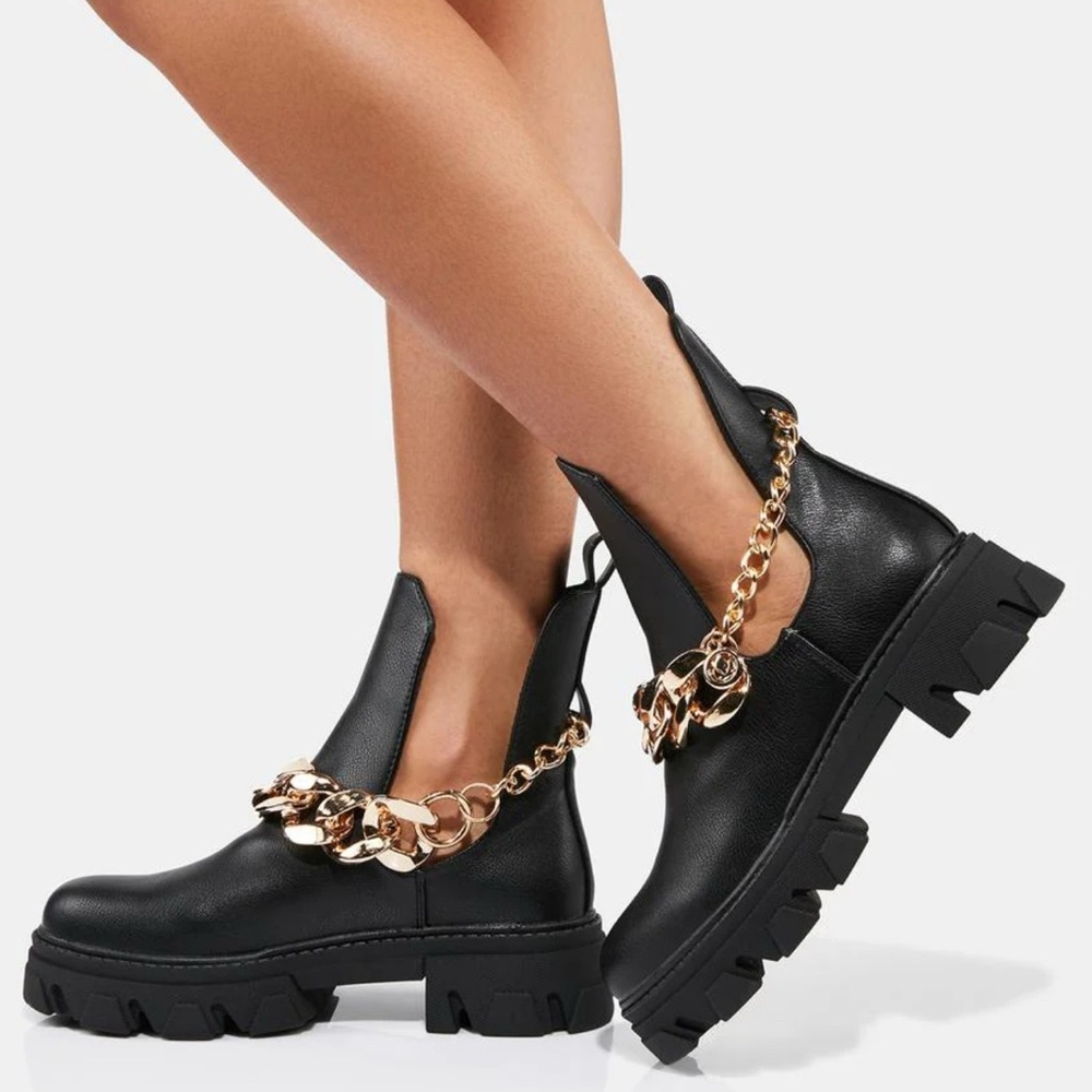 FEMME FATALE CHAIN ANKLE BOOTS